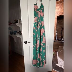 Pinkblush maternity Green and Pink Floral Maxi Dress